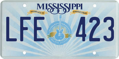 MS license plate LFE423