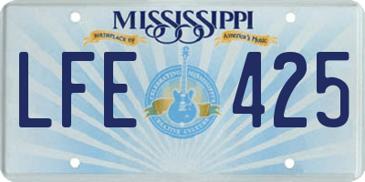MS license plate LFE425