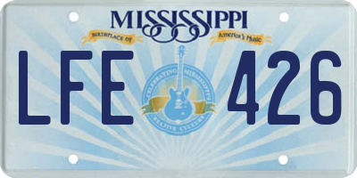MS license plate LFE426