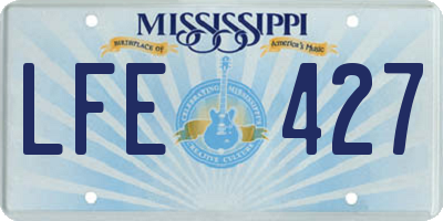MS license plate LFE427