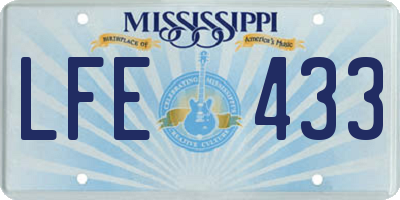 MS license plate LFE433
