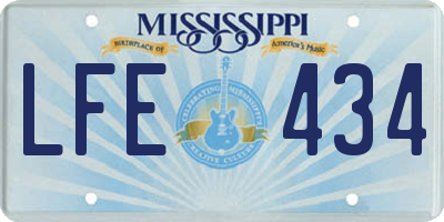 MS license plate LFE434