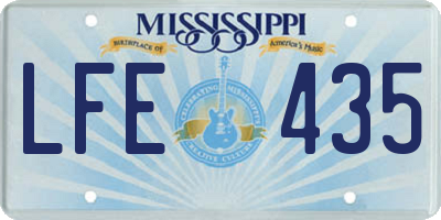 MS license plate LFE435