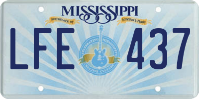 MS license plate LFE437