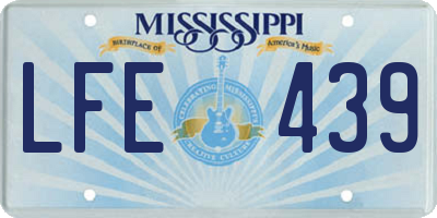 MS license plate LFE439