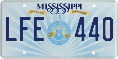MS license plate LFE440