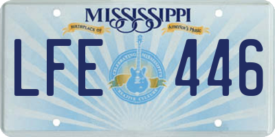 MS license plate LFE446