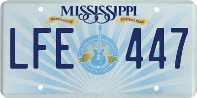 MS license plate LFE447