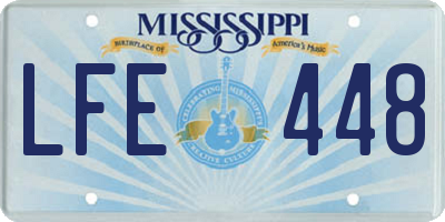 MS license plate LFE448