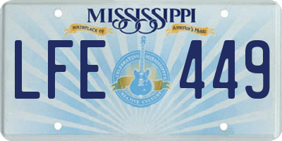 MS license plate LFE449