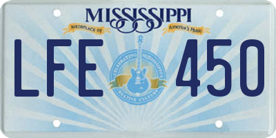 MS license plate LFE450