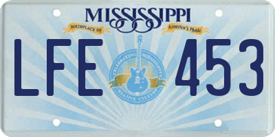 MS license plate LFE453