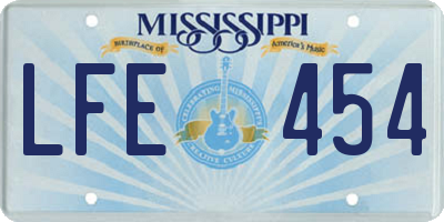 MS license plate LFE454