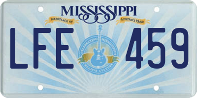 MS license plate LFE459
