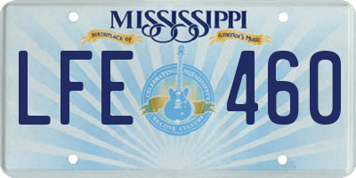 MS license plate LFE460