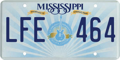MS license plate LFE464