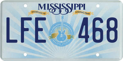 MS license plate LFE468