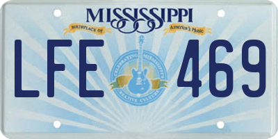 MS license plate LFE469