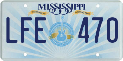 MS license plate LFE470