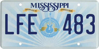 MS license plate LFE483