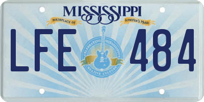 MS license plate LFE484