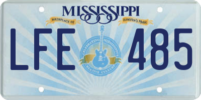 MS license plate LFE485