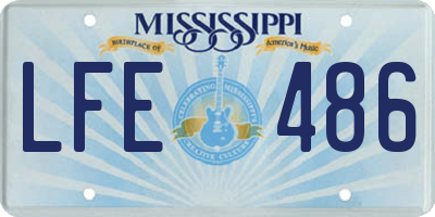 MS license plate LFE486