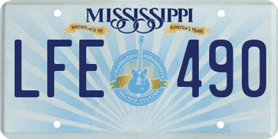 MS license plate LFE490