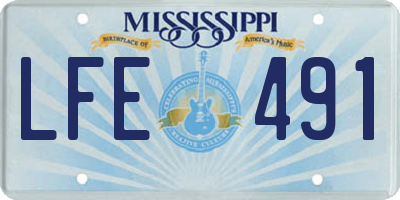 MS license plate LFE491