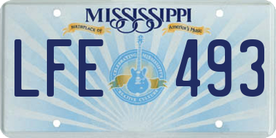 MS license plate LFE493
