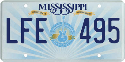 MS license plate LFE495