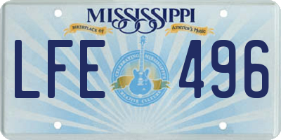 MS license plate LFE496