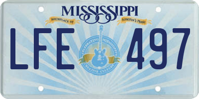 MS license plate LFE497