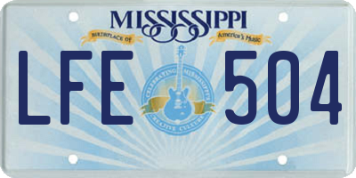 MS license plate LFE504
