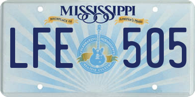 MS license plate LFE505