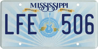 MS license plate LFE506