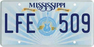 MS license plate LFE509