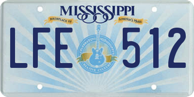 MS license plate LFE512