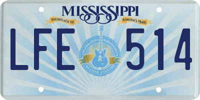 MS license plate LFE514