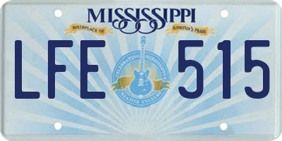 MS license plate LFE515