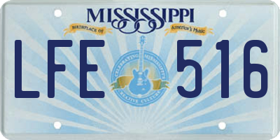 MS license plate LFE516