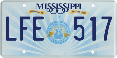MS license plate LFE517