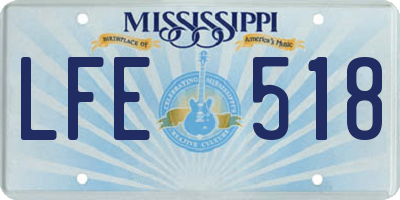 MS license plate LFE518