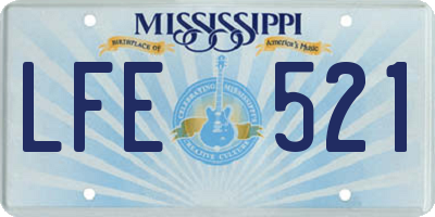 MS license plate LFE521