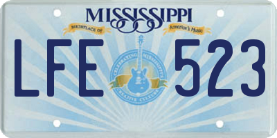 MS license plate LFE523