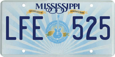 MS license plate LFE525