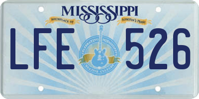 MS license plate LFE526