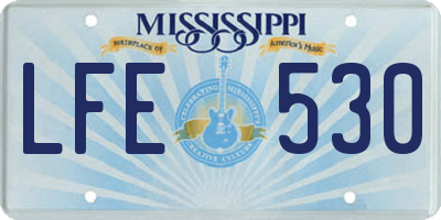MS license plate LFE530