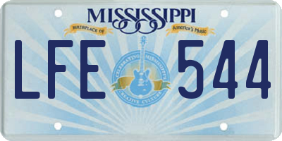 MS license plate LFE544