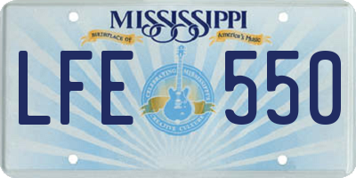 MS license plate LFE550